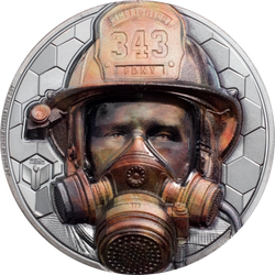 2021 Cook Islands $20 - REAL HEROES - FIREFIGHTER - 3oz 999 SILVER Coin