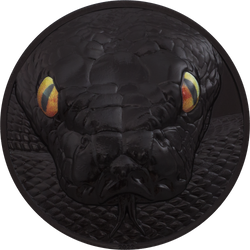 2022 $10 Palau, HUNTERS BY NIGHT- PYTHON, 2oz 999 Silver Coin