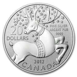 2012 $20 Canadian 1/4oz 9999 Silver Coin- MAGICAL REINDEER